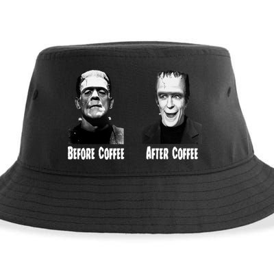 Before Coffee After Coffee Funny Monster Sustainable Bucket Hat