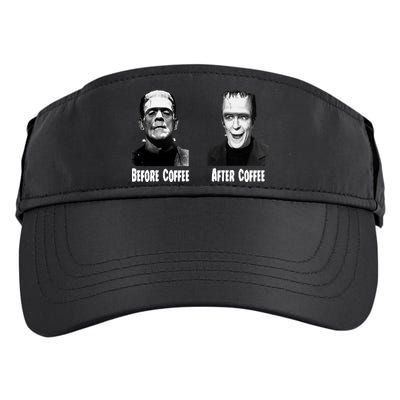 Before Coffee After Coffee Funny Monster Adult Drive Performance Visor