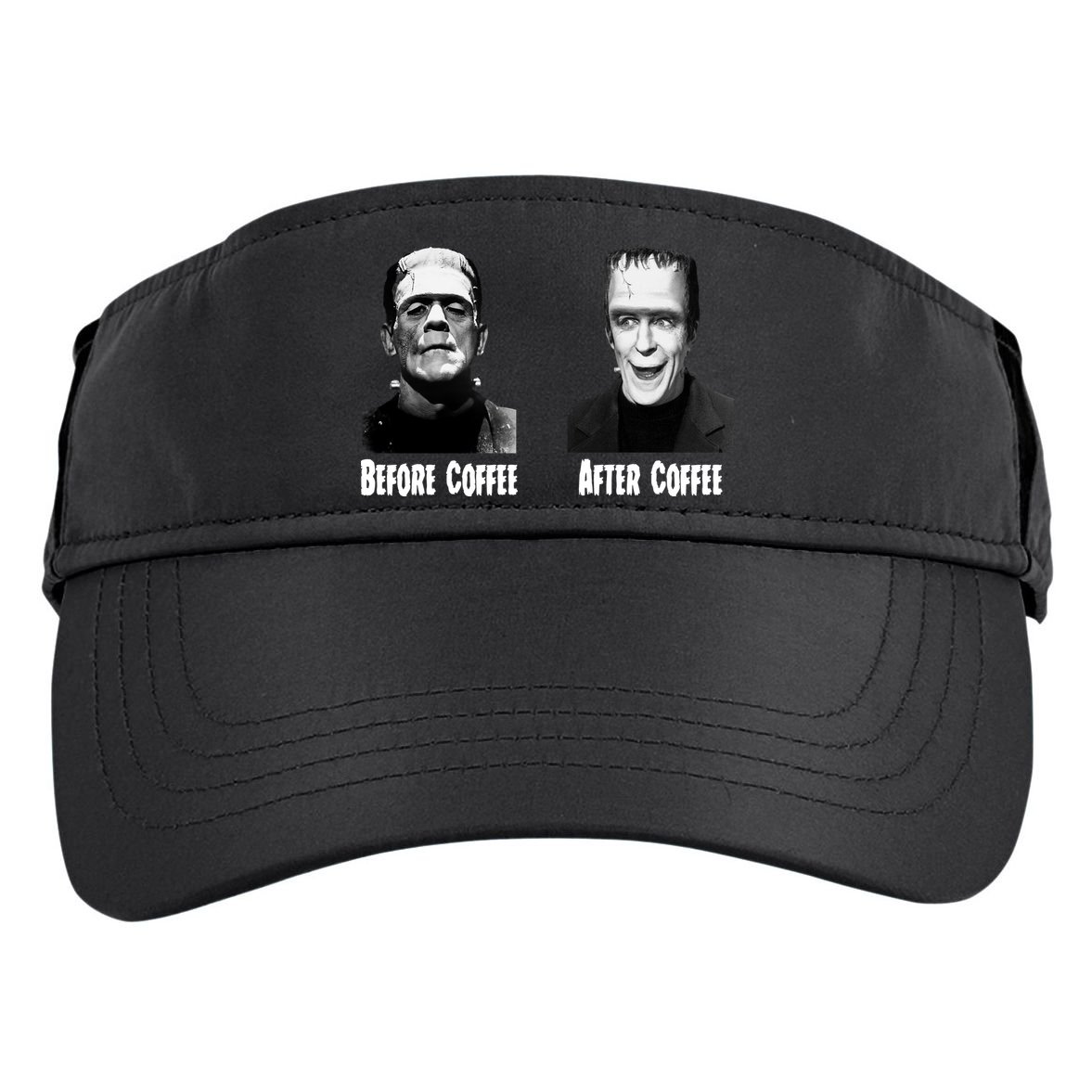 Before Coffee After Coffee Funny Monster Adult Drive Performance Visor