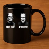 Before Coffee After Coffee Funny Monster 11oz C Handle Ceramic Mug