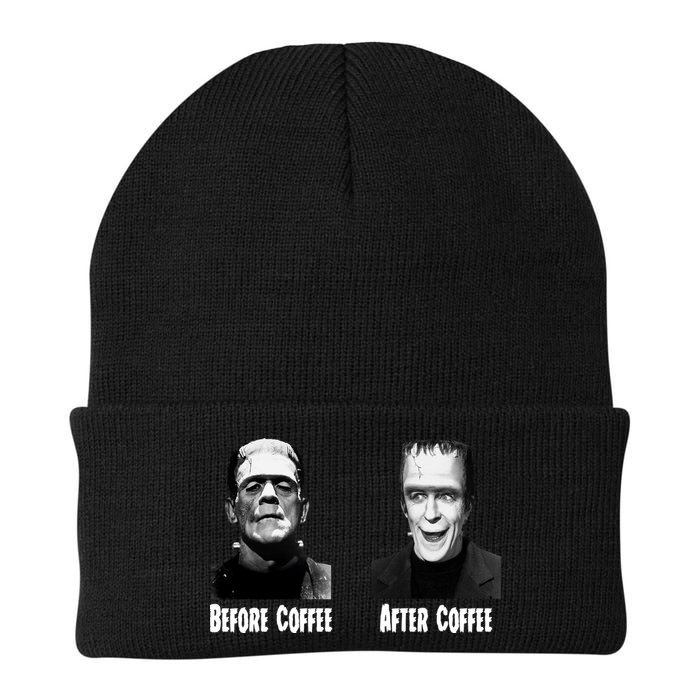 Before Coffee After Coffee Funny Monster Beanie