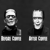 Before Coffee After Coffee Funny Monster Beanie