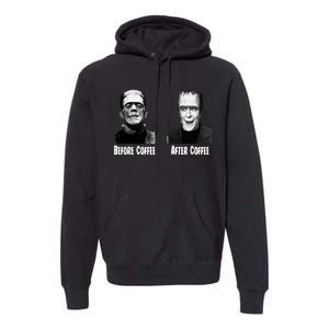 Before Coffee After Coffee Funny Monster Premium Hoodie