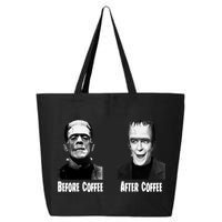 Before Coffee After Coffee Funny Monster 25L Jumbo Tote