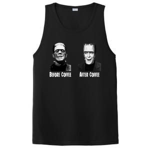 Before Coffee After Coffee Funny Monster PosiCharge Competitor Tank