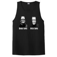 Before Coffee After Coffee Funny Monster PosiCharge Competitor Tank