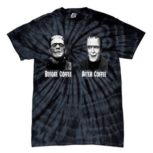 Before Coffee After Coffee Funny Monster Tie-Dye T-Shirt