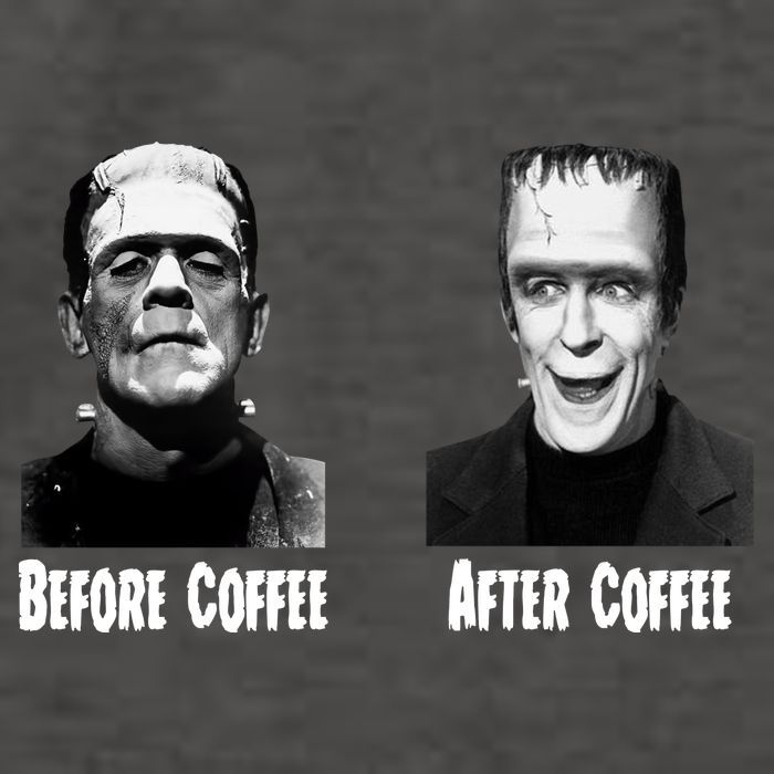 Before Coffee After Coffee Funny Monster Vector Backpack