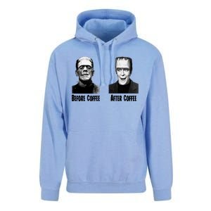 Before Coffee After Coffee Funny Monster Unisex Surf Hoodie