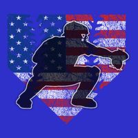 Baseball Catcher American Flag Home Plate Funny Gift Zip Tote Bag