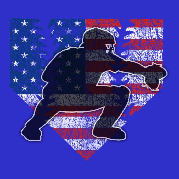 Baseball Catcher American Flag Home Plate Funny Gift Zip Tote Bag