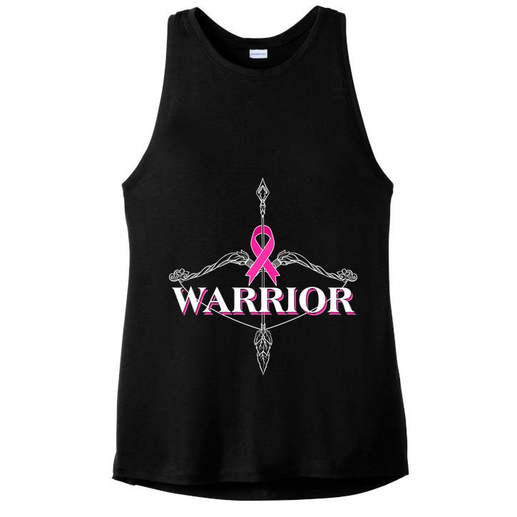 Breast Cancer Awareness Warrior Vintage Bow And Arrow Ladies PosiCharge Tri-Blend Wicking Tank