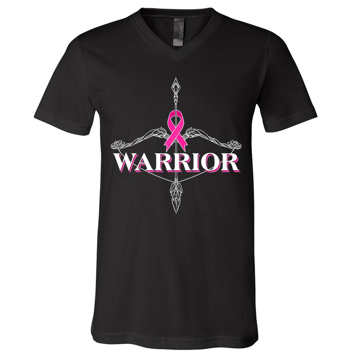 Breast Cancer Awareness Warrior Vintage Bow And Arrow V-Neck T-Shirt