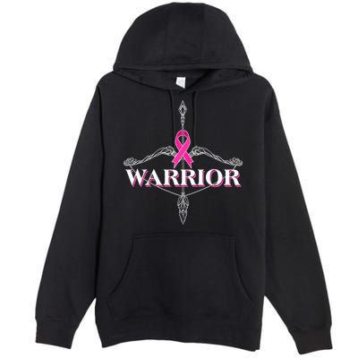 Breast Cancer Awareness Warrior Vintage Bow And Arrow Premium Pullover Hoodie