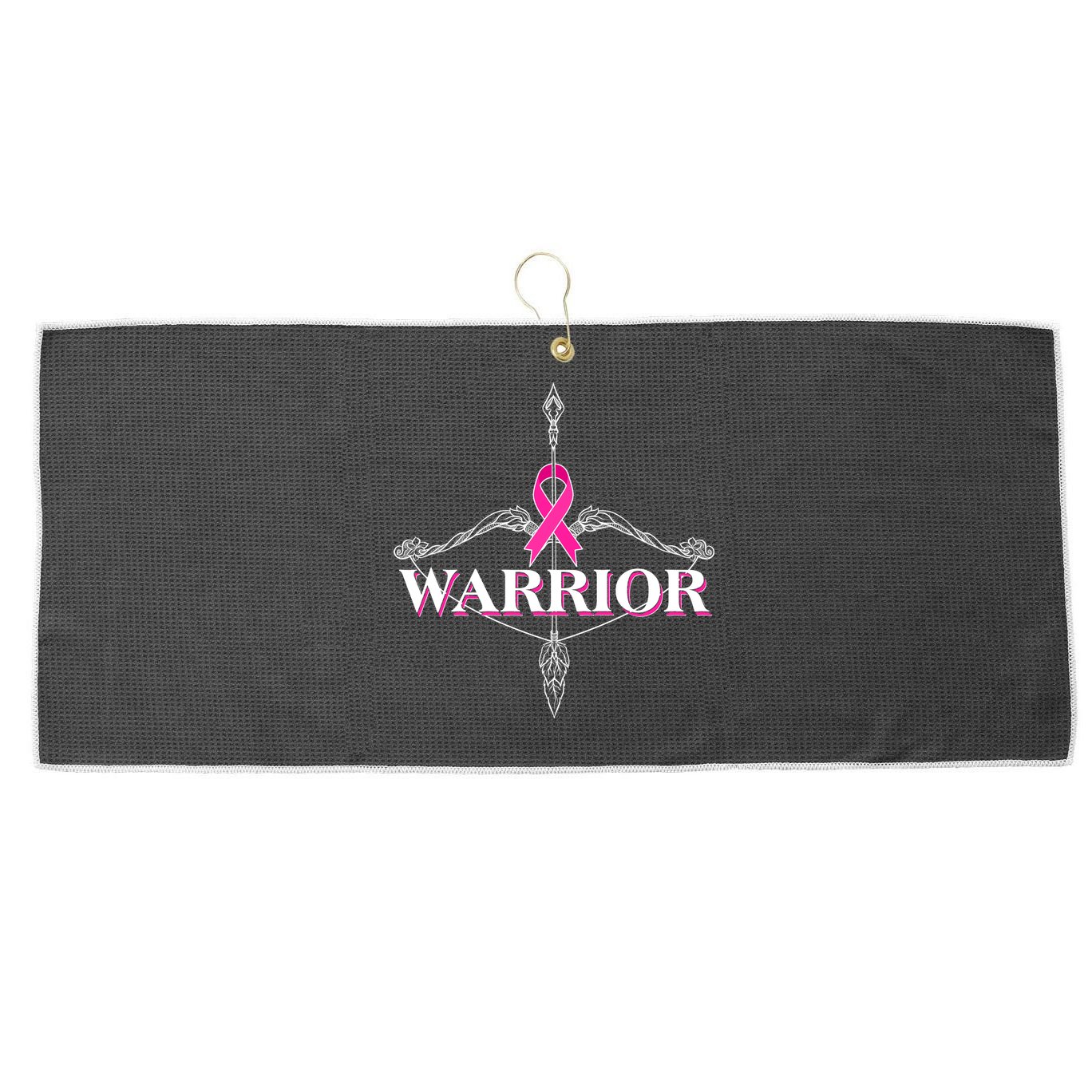 Breast Cancer Awareness Warrior Vintage Bow And Arrow Large Microfiber Waffle Golf Towel