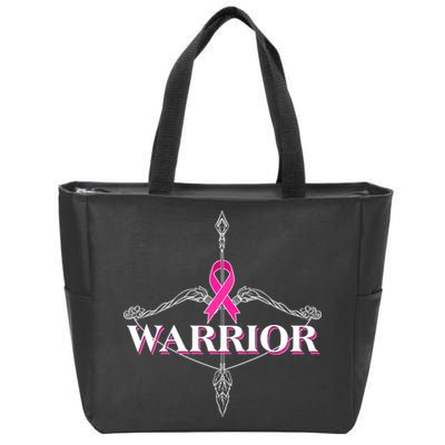 Breast Cancer Awareness Warrior Vintage Bow And Arrow Zip Tote Bag
