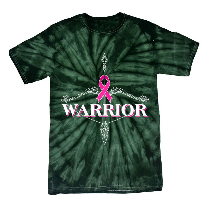 Breast Cancer Awareness Warrior Vintage Bow And Arrow Tie-Dye T-Shirt