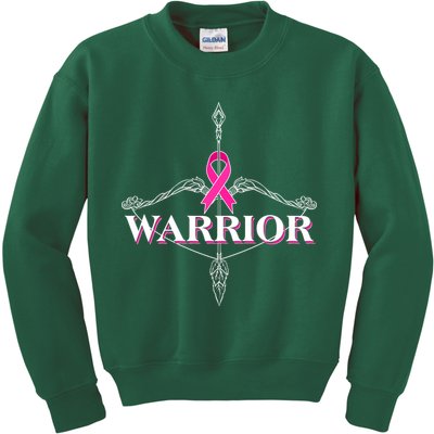 Breast Cancer Awareness Warrior Vintage Bow And Arrow Kids Sweatshirt