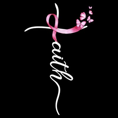 Breast Cancer Awareness Faith Cross Pink Ribbon T-Shirt