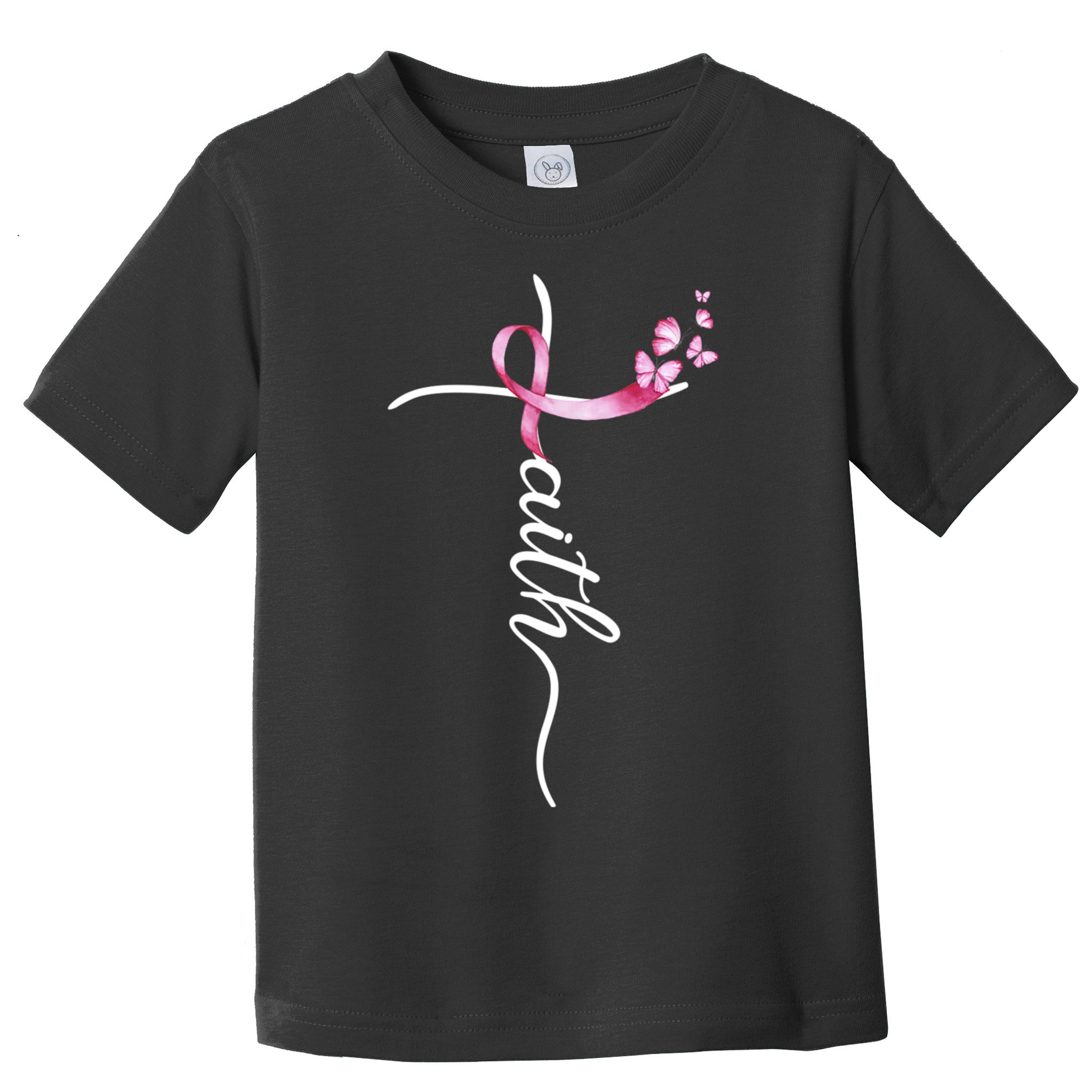 Breast Cancer Awareness Faith Cross Pink Ribbon Toddler T-Shirt