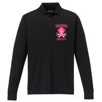 Breast Cancer Awareness Treasured Chests Ribbon Performance Long Sleeve Polo