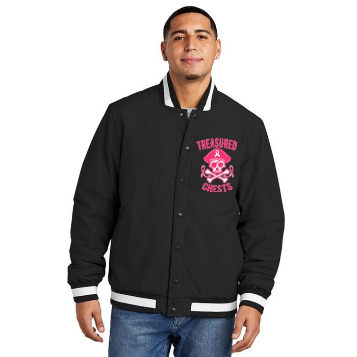 Breast Cancer Awareness Treasured Chests Ribbon Insulated Varsity Jacket