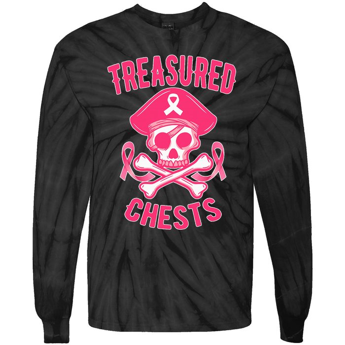 Breast Cancer Awareness Treasured Chests Ribbon Tie-Dye Long Sleeve Shirt