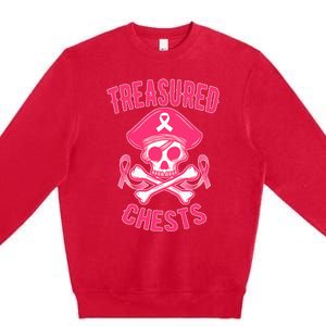 Breast Cancer Awareness Treasured Chests Ribbon Premium Crewneck Sweatshirt