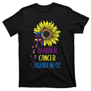 Bladder Cancer Awareness Bladder Cancer Survivor Sunflower T-Shirt