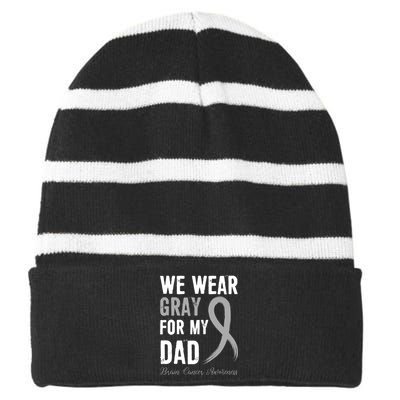 Brain Cancer Awareness T Striped Beanie with Solid Band