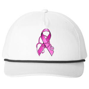 Breast Cancer Awareness Pink Ribbon Stethoscope Snapback Five-Panel Rope Hat