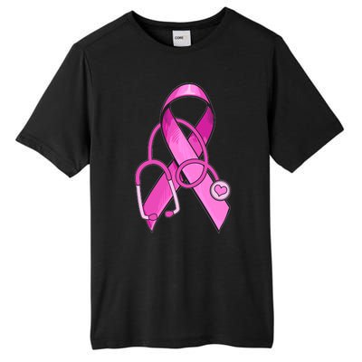 Breast Cancer Awareness Pink Ribbon Stethoscope Tall Fusion ChromaSoft Performance T-Shirt