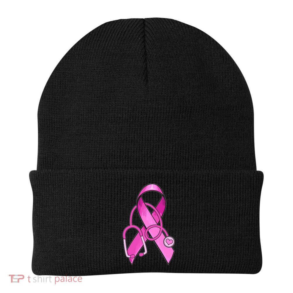 Breast Cancer Awareness Pink Ribbon Stethoscope Beanie