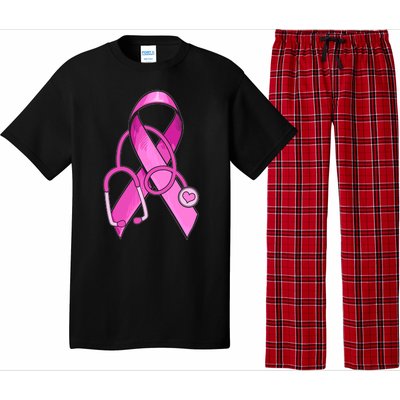 Breast Cancer Awareness Pink Ribbon Stethoscope Pajama Set