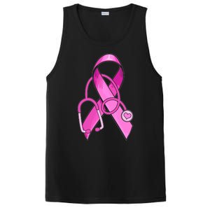 Breast Cancer Awareness Pink Ribbon Stethoscope PosiCharge Competitor Tank