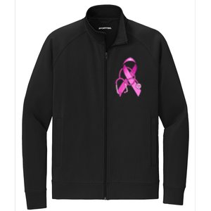 Breast Cancer Awareness Pink Ribbon Stethoscope Stretch Full-Zip Cadet Jacket