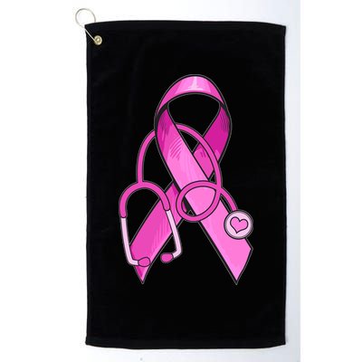 Breast Cancer Awareness Pink Ribbon Stethoscope Golf Towel
