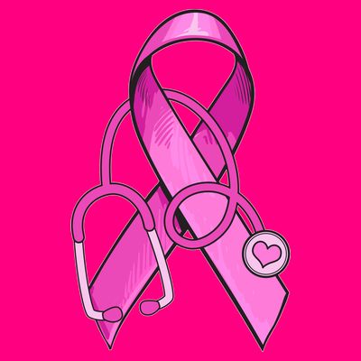Breast Cancer Awareness Pink Ribbon Stethoscope T-Shirt