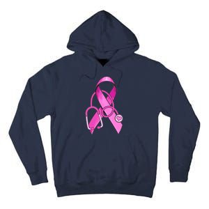 Breast Cancer Awareness Pink Ribbon Stethoscope Tall Hoodie