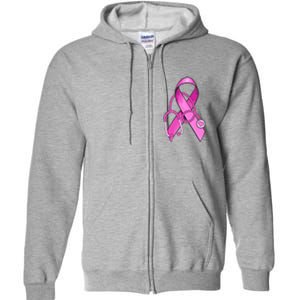 Breast Cancer Awareness Pink Ribbon Stethoscope Full Zip Hoodie