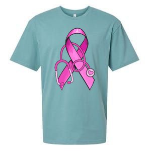 Breast Cancer Awareness Pink Ribbon Stethoscope Sueded Cloud Jersey T-Shirt