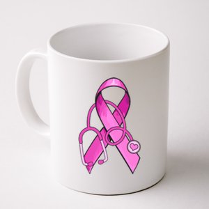 Breast Cancer Awareness Pink Ribbon Stethoscope Coffee Mug