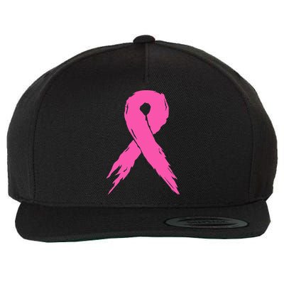 Breast Cancer Awareness Pink Ribbon Wool Snapback Cap