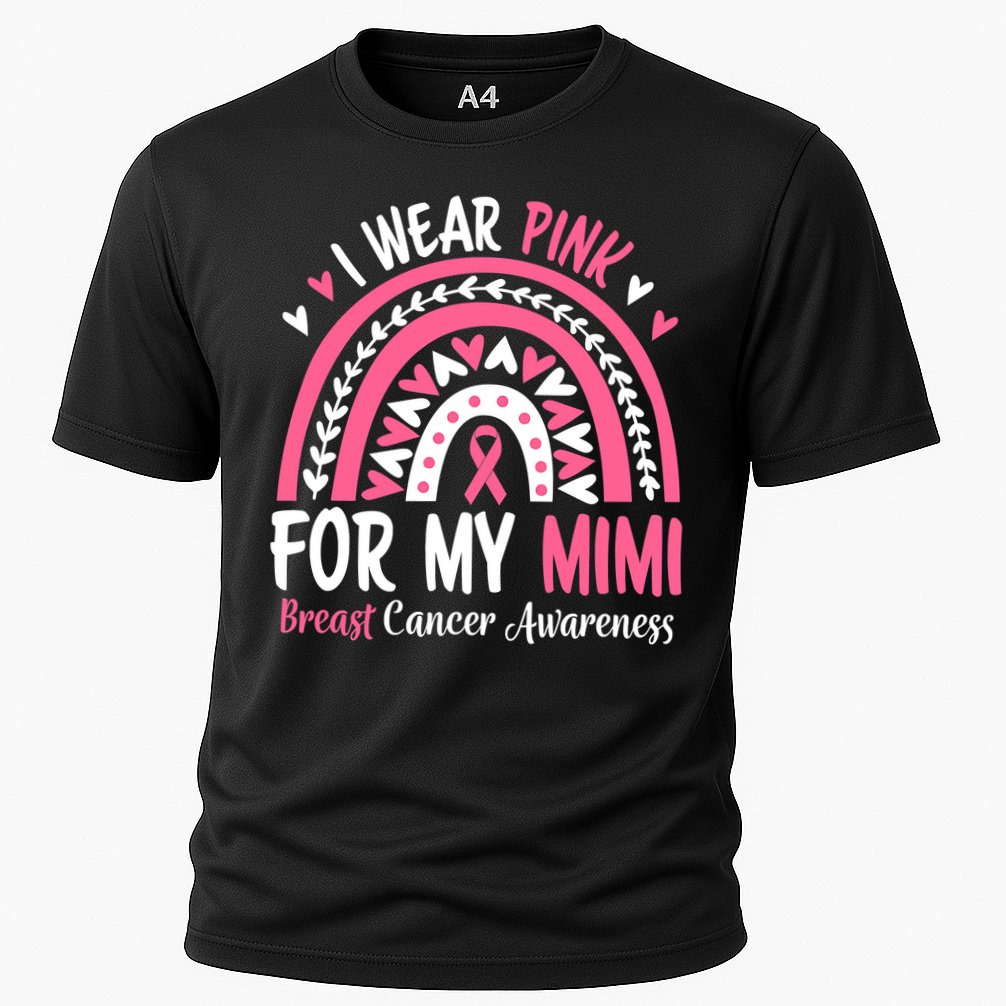 Breast Cancer Awareness Rainbow I Wear Pink For My Mimi Cooling Performance Crew T-Shirt