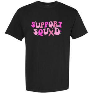 Breast Cancer Awareness Pink Warrior Groovy Support Squad Garment-Dyed Heavyweight T-Shirt