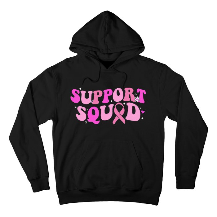 Breast Cancer Awareness Pink Warrior Groovy Support Squad Hoodie