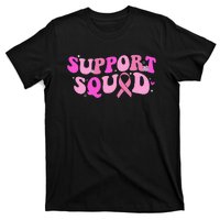 Breast Cancer Awareness Pink Warrior Groovy Support Squad T-Shirt