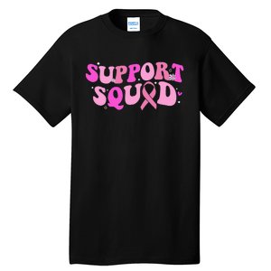 Breast Cancer Awareness Pink Warrior Groovy Support Squad Tall T-Shirt