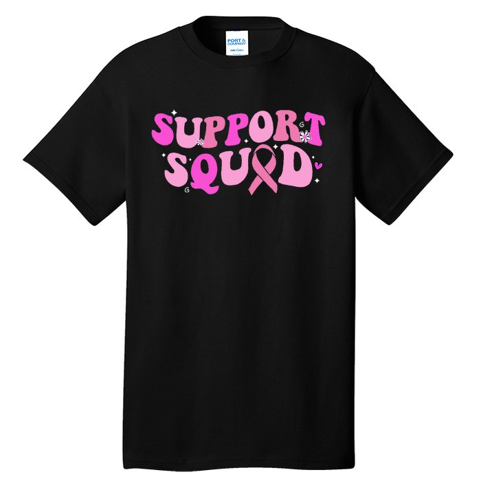 Breast Cancer Awareness Pink Warrior Groovy Support Squad Tall T-Shirt