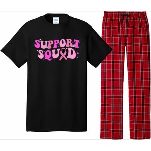 Breast Cancer Awareness Pink Warrior Groovy Support Squad Pajama Set